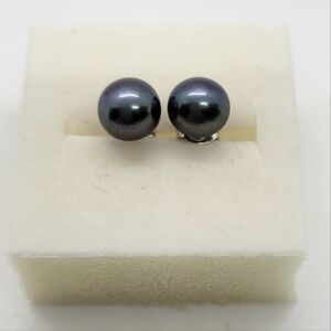 Elegant Black Pearl Stud Earrings